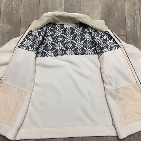 Womens L.L Bean Nordic Fair Isle Aztec Fleece Full Zip Sweater Jacket - Picture 6 of 8